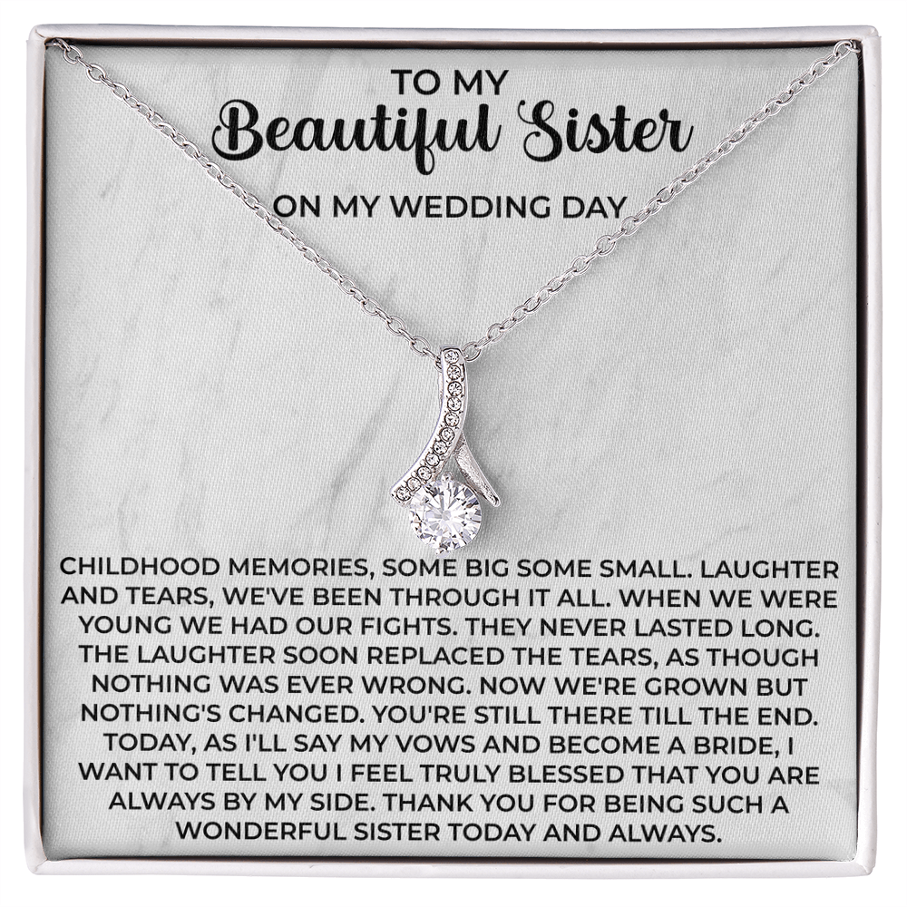 To my beautiful sister necklace - To My Beautiful Sister gifts, Birthday Christmas Gift For Little Sister Big Sister - Beauty Belliss